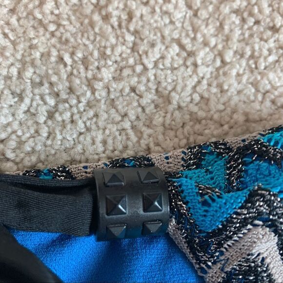 Perry Ellis blue gray chevron knit bikini bottoms Sz XS NWT - Picture 4 of 10